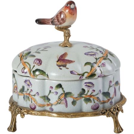 Шкатулка Glasar с птичкой 16х14х17 см hld0372