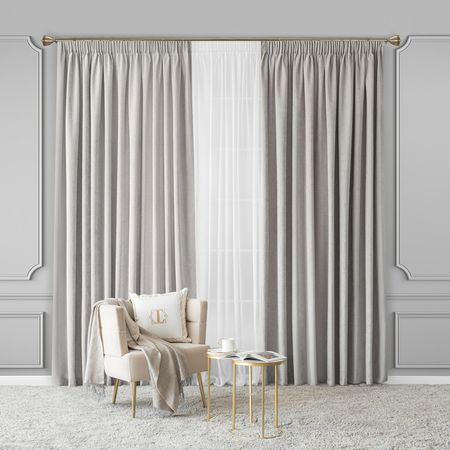 Комплект штор с подхватами Togas Роверо серый 280x275 см 4 предмета