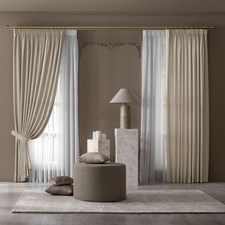 Комплект штор с подхватами Togas Шевалье бежевый 230x300 см 4 предмета