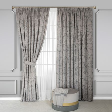 Комплект штор с подхватами Togas Орелья серый 260x275 см 4 предмета