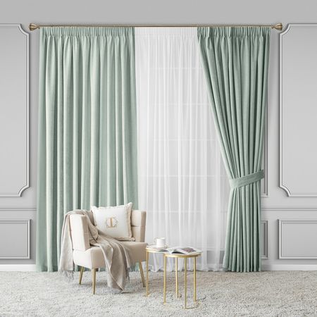 Комплект штор с подхватами Togas Роверо мятный 280x300 см 4 предмета