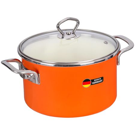 Кастрюля с крышкой Maisingers d20/h13.6см 3.7л оранжевый