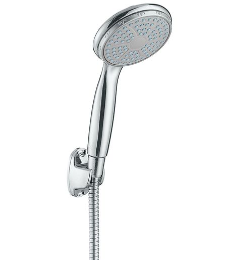 Лейка для душа Union d100 мм 1 режим со шлангом 1500 мм с держателем пластик хром (MW036)