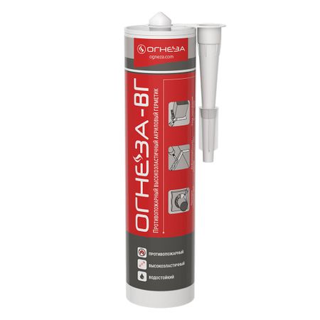 Герметик акриловый противопожарный высокоэластичный Огнеза ВГ белый 310 мл основа для часов арабские цифры 13697 246х246мм упаковка