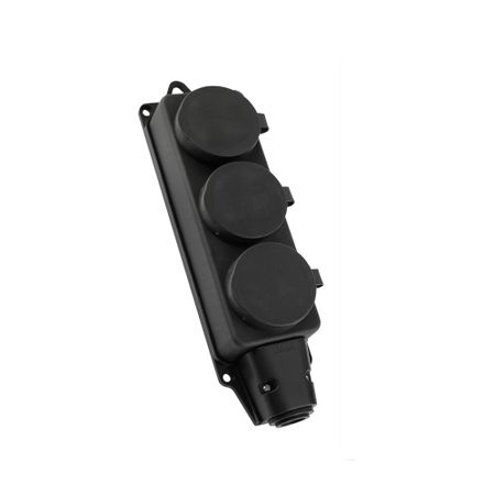 Розетка штепсельная Düwi тройная с заземлением IP44 настенная черная разъемы для гитары tlzwla 6 35 мм