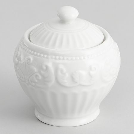 Сахарница Белое тиснение/Emboss White