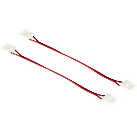 Коннектор для одноцветной светодиодной ленты 12-24В 10мм IP20 2 клипсы с проводами контакты по центру атласные ленты с бантами 10 20 мм 50 шт