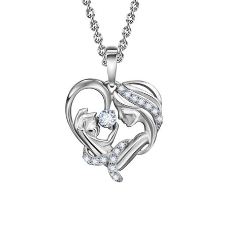 Серебряная подвеска Мать и дитя с фианитами и родированием сьюзан ригер вся в мать