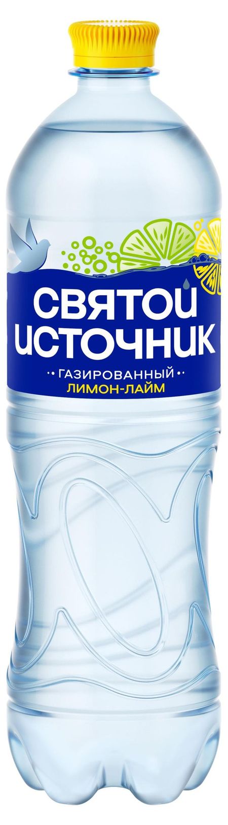Вода питьевая Святой Источник газированная с ароматом лимона и лайма, 1 л