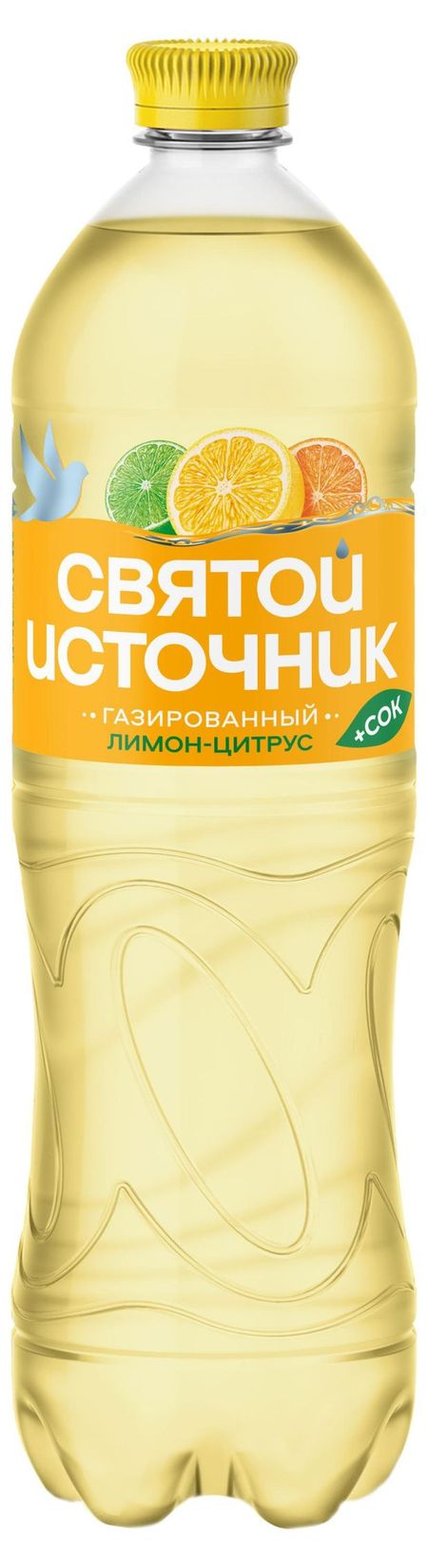 Вода питьевая Святой Источник газированная с соком лимон-цитрус, 1 л