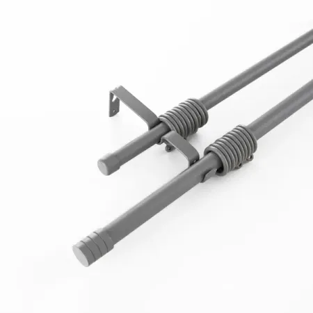 Карниз для штор раздвижной двухрядный Лофт 160-300 см металл цвет серый