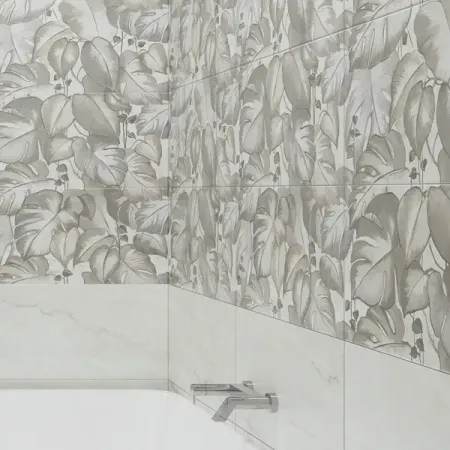 Плитка настенная Azori Carlina Monstera 31.5x63 см 1.79 м² матовая цвет серый