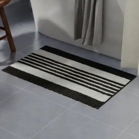 Коврик для ванной Vidage Журуа 50x80 см цвет белый/серый