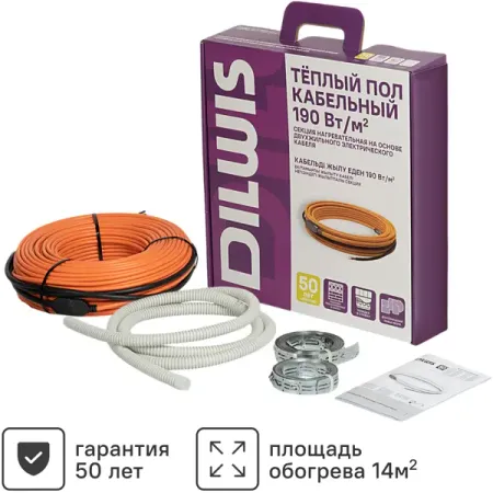 Нагревательный кабель для теплого пола DILWIS 14 м2 2660 Вт