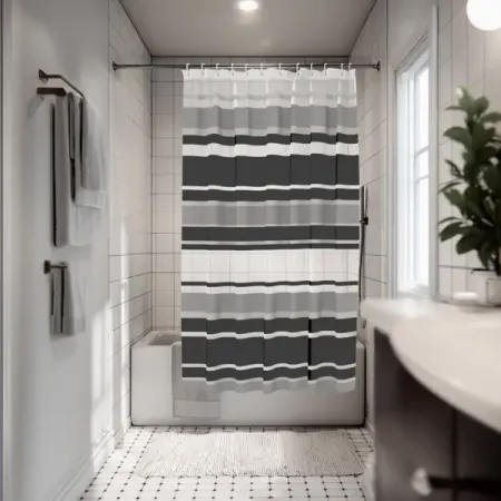 Штора для ванной Lemer Irminio 180x180 см PEVA цвет белый/черный