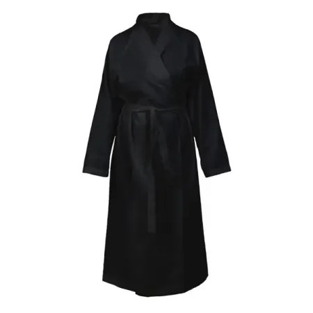 Халат Дом снов Enna универсальный вафельный без капюшона черный размер L-XL для дома vitavet воротник защитный мягкий 3 m