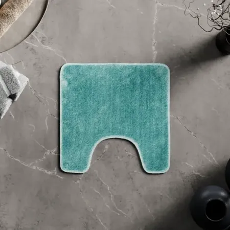 Коврик для туалета в ванную Swensa Presto 45x45 см цвет бирюзовый металлические таблички для туалета plumhome