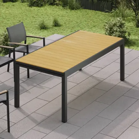 Раздвижной садовый стол BEGINIA Beshtau 180-240x100x75 см алюминий бежевый