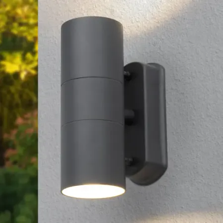 Светильник уличный настенный KREAFORTA Vargato под лампу GU10 2x35 Вт IP44 цвет серый