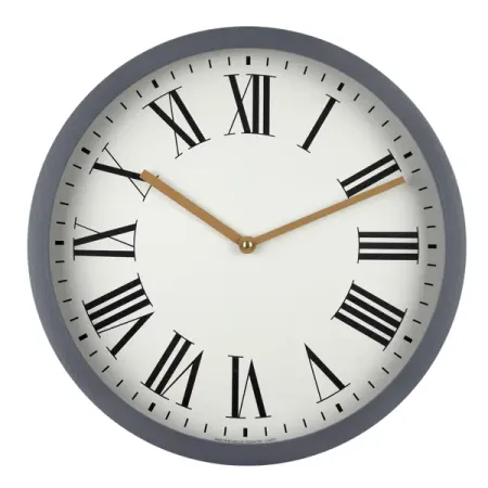 Часы настенные Troykatime Римские круглые пластик цвет бело-серый бесшумные ø31 см