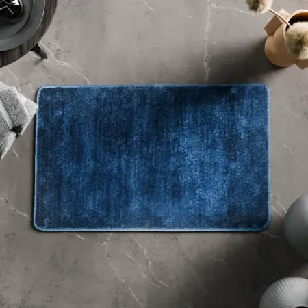 Коврик для ванной комнаты Swensa Presto 50x80 см цвет темно-синий этикеток для ванной комнаты