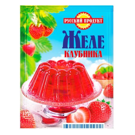 Желе быстрого приготовления Русский продукт со вкусом клубники 50  г