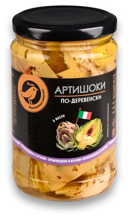 Артишоки АШАН Золотая птица по-деревенски в масле Италия, 314 мл