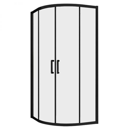 Душевой уголок Abber Schwarzer Diamant черный 80х80х195 см полукруг стекло прозрачное 6 мм (AG01080B) ролики для душевых дверей heltc 20 23 25 27 мм