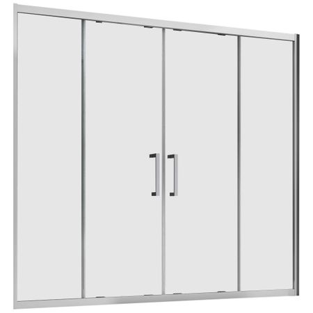 Шторка на ванну раздвижная 150х140х0,6 см профиль хром Abber Schwarzer Diamant (AG57150)