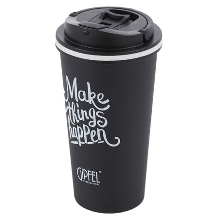 Термокружка вакуумная Gipfel Megapolis 500 мл черная