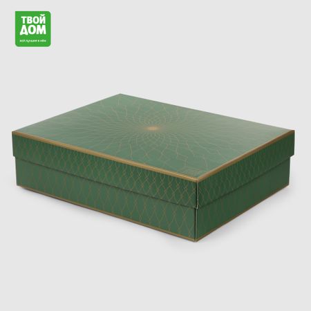 Коробка подарочная Твой Дом зелёная 45х35х12 см