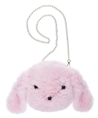 Сумочка плюшевая Кролик мордочка (розовая) (22х26) (12-11586-202406-3) Bookvalno