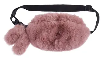 Сумочка-бананка плюшевая с ушками (розовая) (27х15) (12-11867-202406-16) Bookvalno