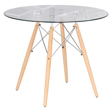 Стол кухонный круглый d0,8 м стеклянный PT-151 (15486)