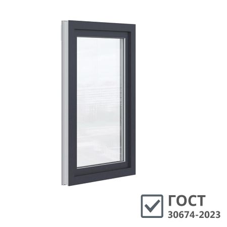 Пластиковое окно VEKA WHS Halo 60 1160х800 мм 1 створка правая поворотно-откидная однокамерное серое