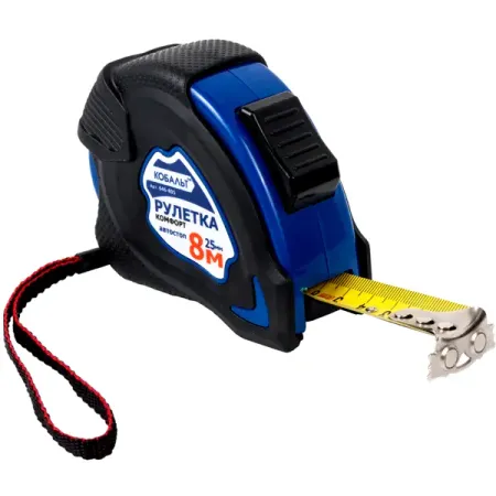 Рулетка Кобальт 646-805 с магнитным наконечником и автостопом 8 м x 25 мм