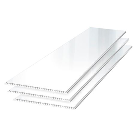 Панель ПВХ 250х3000х8 мм Кронапласт бесшовная глянцевая белая 0,75 кв.м панель пвх 250х2700х8 мм кронапласт бесшовная цифровая печать базиликата 2 7 кв м 4 шт