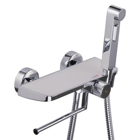 Смеситель с гигиеническим душем Corsa Deco с держателем хром (HF007W)