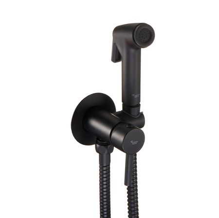 Смеситель с гигиеническим душем встраиваемый Corsa Deco со скрытой частью в комплекте черный (HF001B)