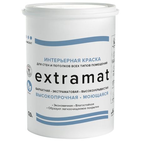 Краска Vincent  экстраматовая Шелковисто-матовая База С 0.9л