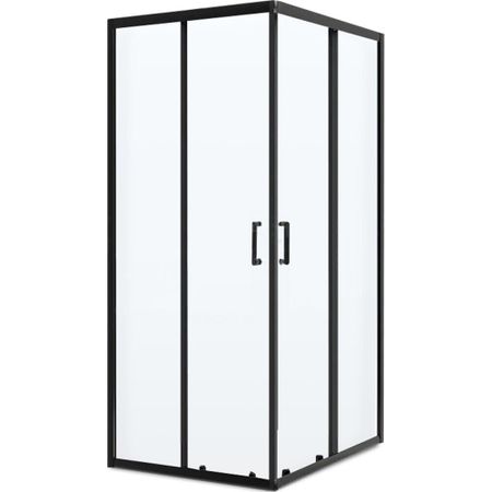 Душевой уголок BelBagno Uno черный 100х100х195 см квадрат стекло прозрачное 5 мм (UNO-195-A-2-100-C-NERO)