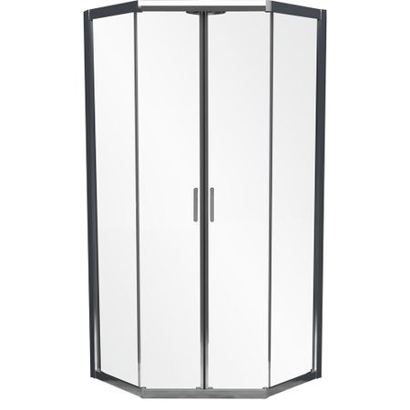 Душевой уголок BelBagno Uno хром 100х100х195 см пятиугольник стекло прозрачное 5 мм (UNO-195-P-2-100-C-Cr) курильница из цинкового сплава китайский стиль