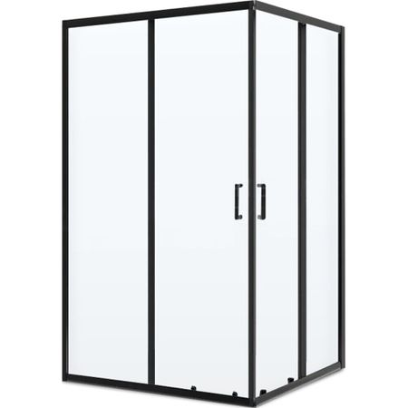 Душевой уголок BelBagno Uno черный 120х100х195 см прямоугольник стекло прозрачное 5 мм (UNO-195-AH-2-120/100-C-NERO)