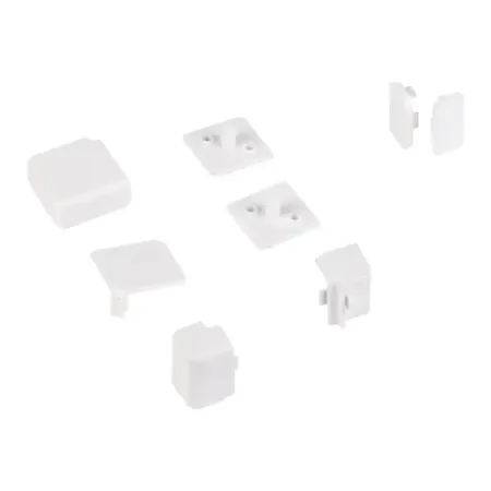 Комплект заглушек для кухонного плинтуса Квадро цвет белый