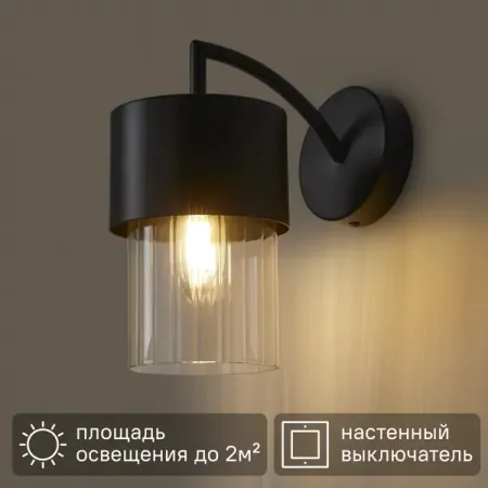 Светильник бра настенный Freya Lumin цвет черный IP20 бра freya bessie e27 1х60вт