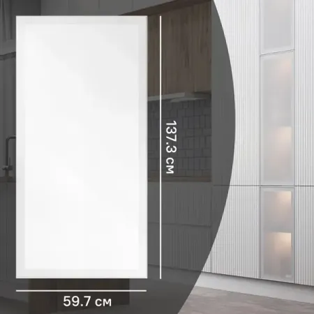 Фасад-витрина кухонного шкафа Вельск 59.7x137.3 см KONSENSA стекло цвет белый шар maxijoy блестящий 100мм стекло белый