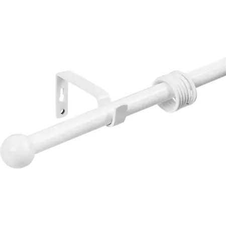 Карниз однорядный раздвижной шар d19/16 мм 180-360 см металл цвет белый