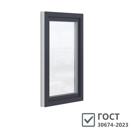 Пластиковое окно VEKA WHS Halo 60 900х600 мм 1 створка правая поворотно-откидная однокамерное серое