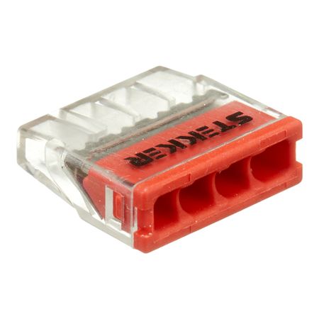 Клемма на 4 провода Stekker 0,5-2,5 кв.мм самозажимная без пасты (20 шт.) (49831)