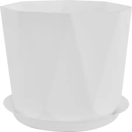 Кашпо для цветов Призма ø22 h19 см v4.7 л пластик белый
